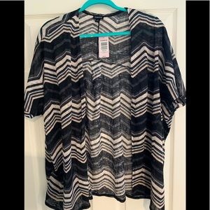 Short sleeve, chevron print kimono - torrid